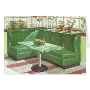 cabina verde de la cocina 50s