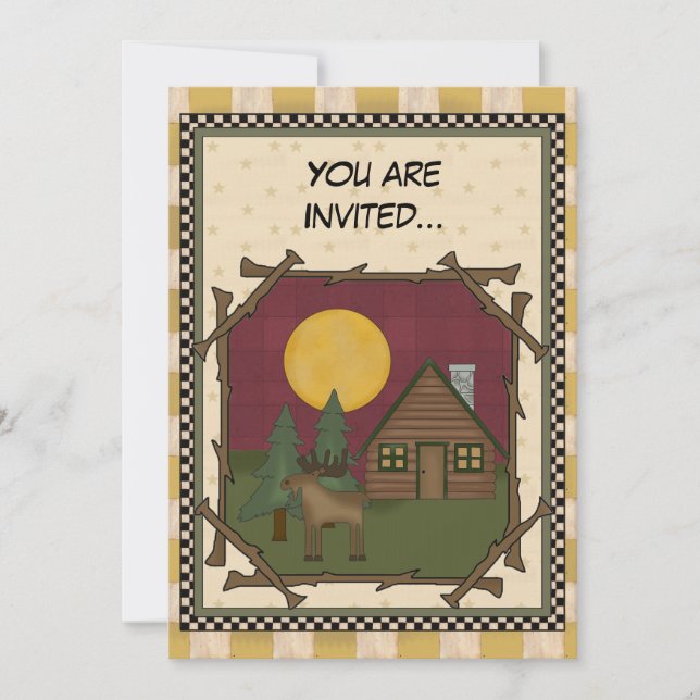 Cabina Woodsie cualquier propósito Invitación (Anverso)