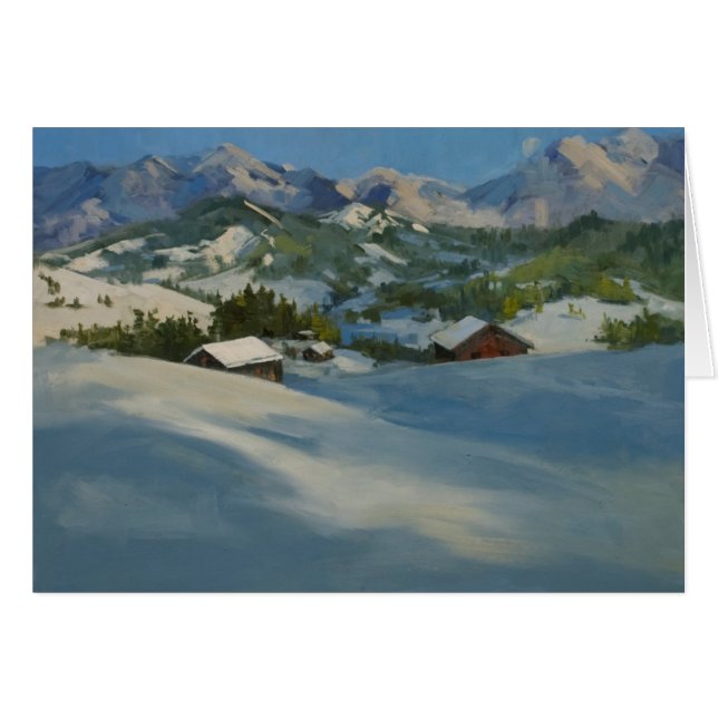 Cabinas del esquí en las montañas (Anverso (Horizontal))