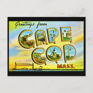 Cabo Cod Massachusetts Tarjeta Postal Antigua