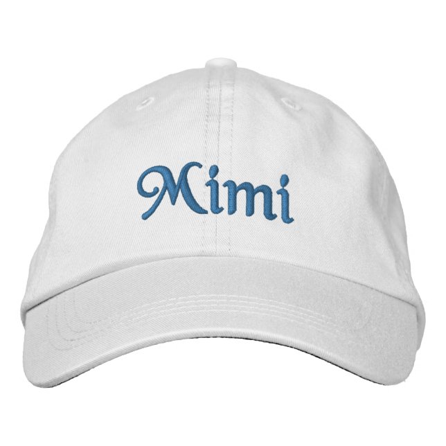 Cabo de béisbol bordado Mimi / Azul Gorra (Anverso)