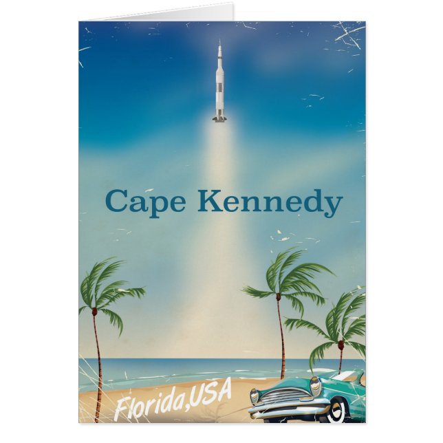 Cabo Kennedy vintage Saturn cinco posters de cohet (Frente)