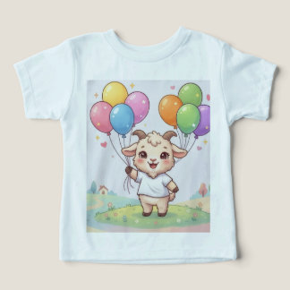 Cabra de dibujos animados adorable con globos de c