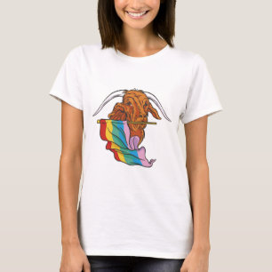Cabra del Orgullo LGBTQ con camiseta con bandera a