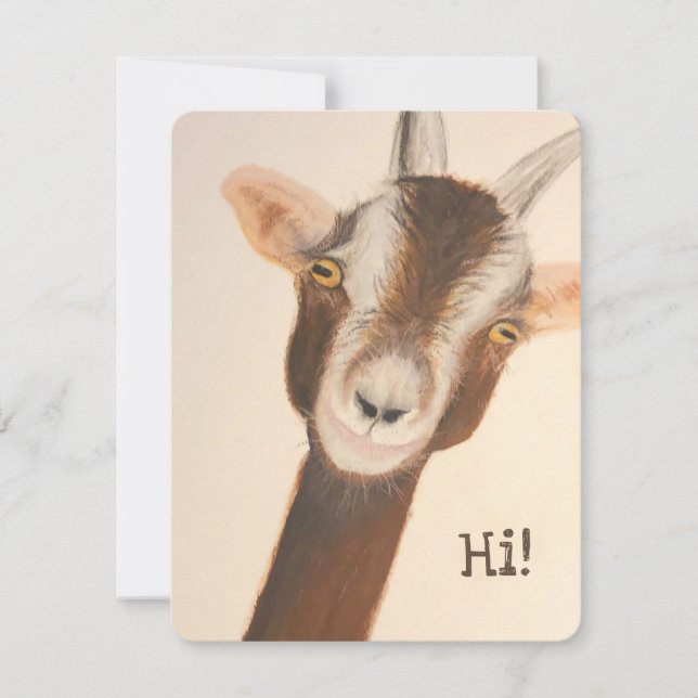 Cabra diciendo "hi" tarjeta de nota (Anverso)