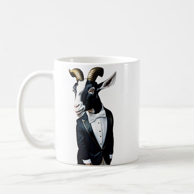 cabra en taza de café de esmoquin (Izquierda)