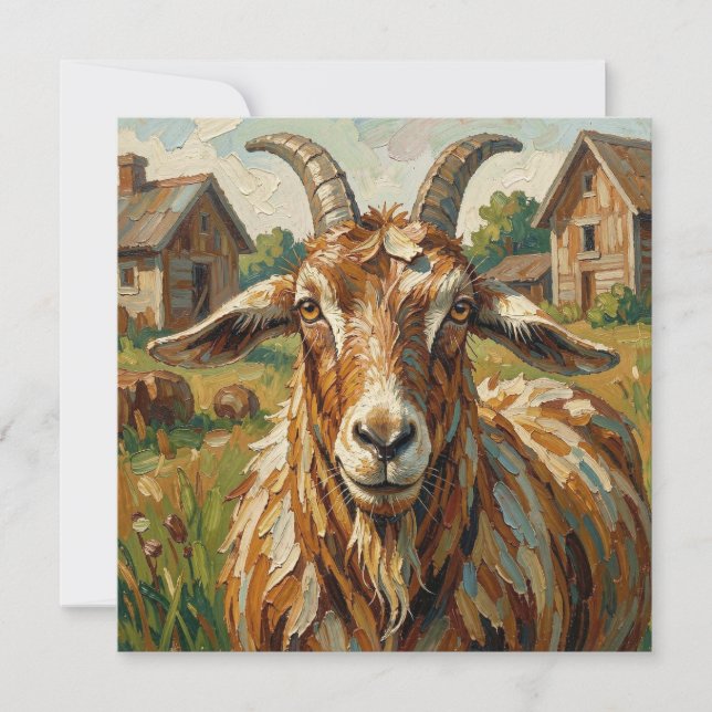 Cabra Impasto en una granja Arte (Anverso)