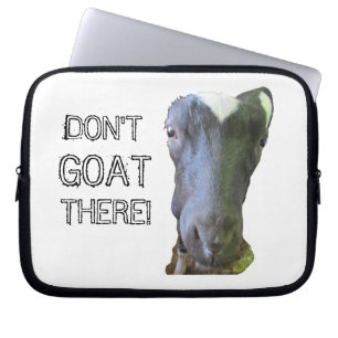 Cabra "¡NO VAYAS ALLÍ!" Funda para portátil