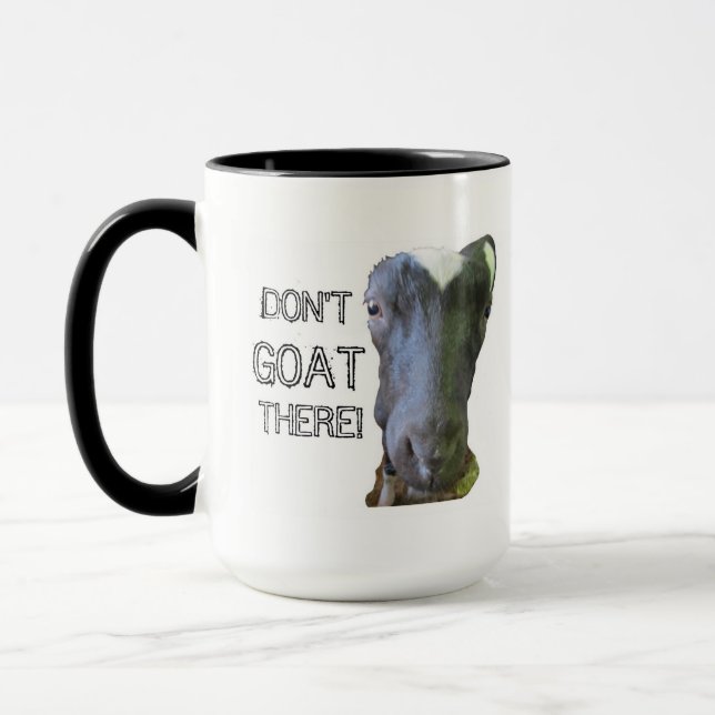 Cabra "¡NO VAYAS ALLÍ!" Taza (Izquierda)