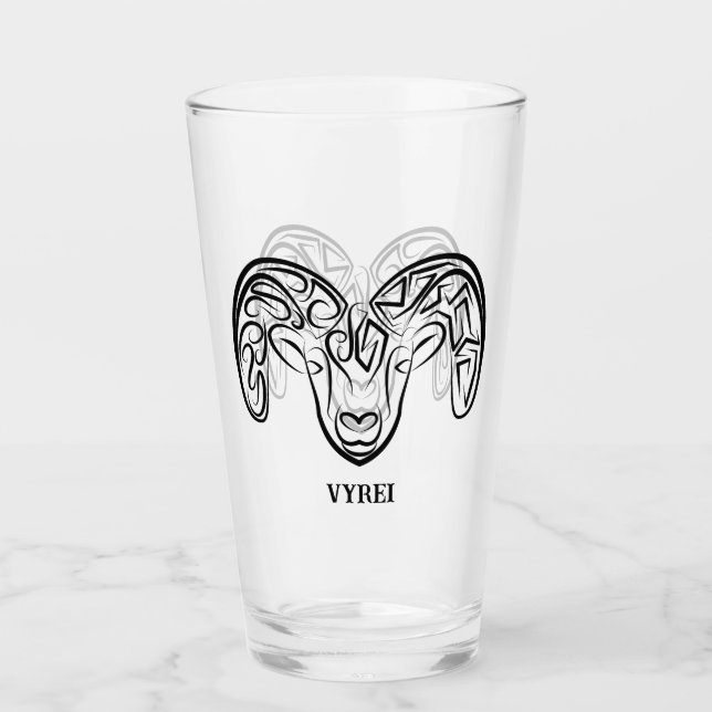 Cabra/oveja tribal negra y blanca (Anverso)