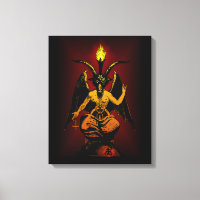 Cabra satánica en lienzo estirado