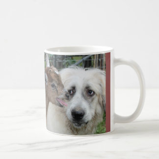 Cabra y taza de los grandes Pirineos