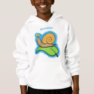 Caca, caracol feliz en un ilustracion personalizad