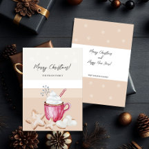 Cacao Caliente de Navidad y Galletas Acuarela