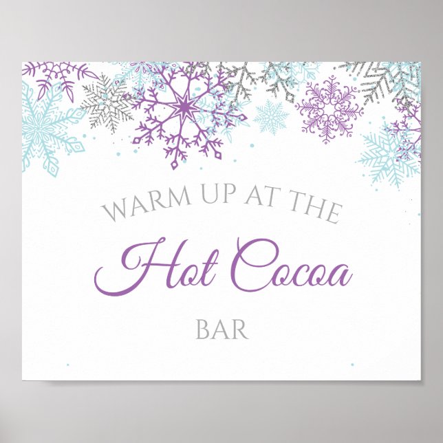 Cacao Caliente Póster Morado Winter Onederland (Frente)