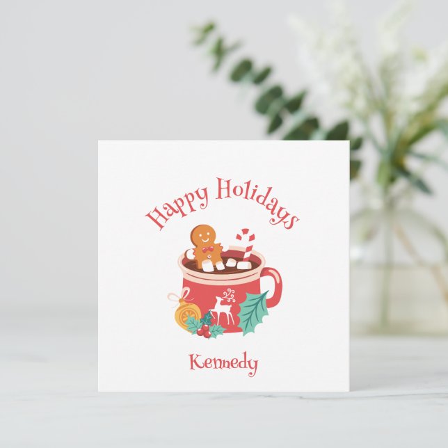 Cacao caliente y Gingerbread (Anverso de pie)