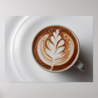 Cacao fresco elegante con arte de latte de espuma