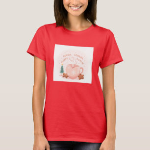 Cacao, Galletas & Calma – Camiseta Navideña Pastel