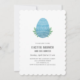 Cacería de brunch y huevo de Pascua. Invitación de