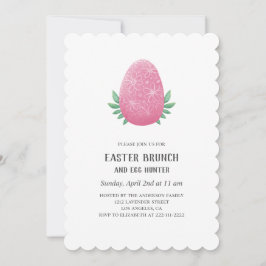 Cacería de brunch y huevo de Pascua. Invitación de
