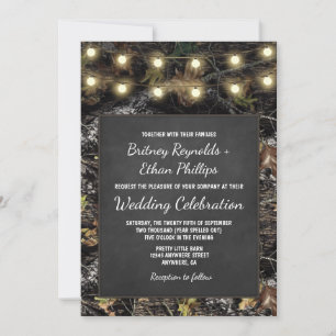 Cacería de invitaciones a la boda rústica de Camo 