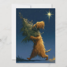 Cachorro adorable con árbol de Navidad festivo