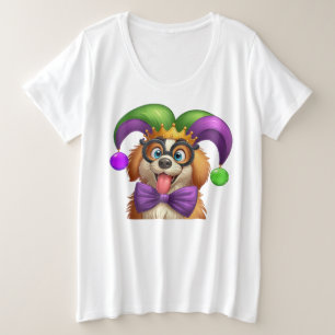 Cachorro adorable de Mardi Gras con sombrero de bu