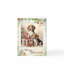 Cachorro Beagle Victoriano de Navidad