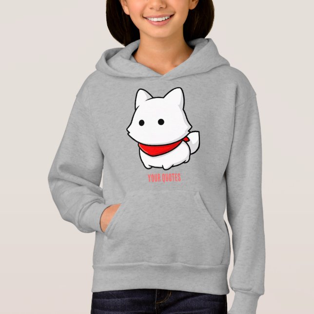 Cachorro Blanco Minimalista con Bandana Roja (Anverso)