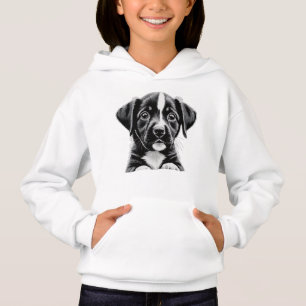 Cachorro Blanco y Negro Adorable – Sudadera con Ca