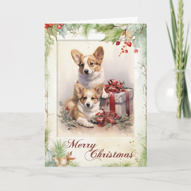 Cachorro Corgi Victoriano de Navidad (Anverso)