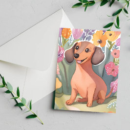 Cachorro Dachshund | Tarjeta de Mascota de Perro A