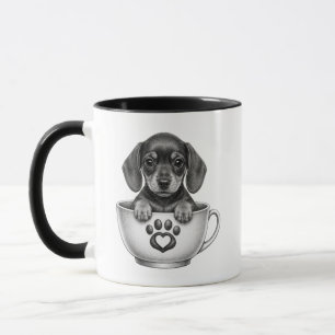 Cachorro Dachshund Taza de Té