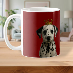 Cachorro dálmata en copa de oro