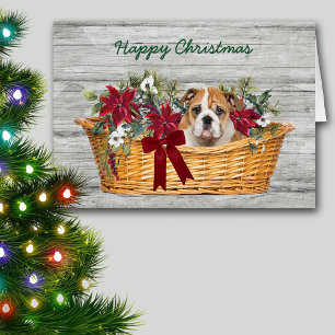 Cachorro de Bulldog en tarjeta de Navidades de ces