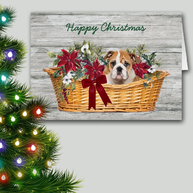 Cachorro de Bulldog en tarjeta de Navidades de ces (Subido por el creador)