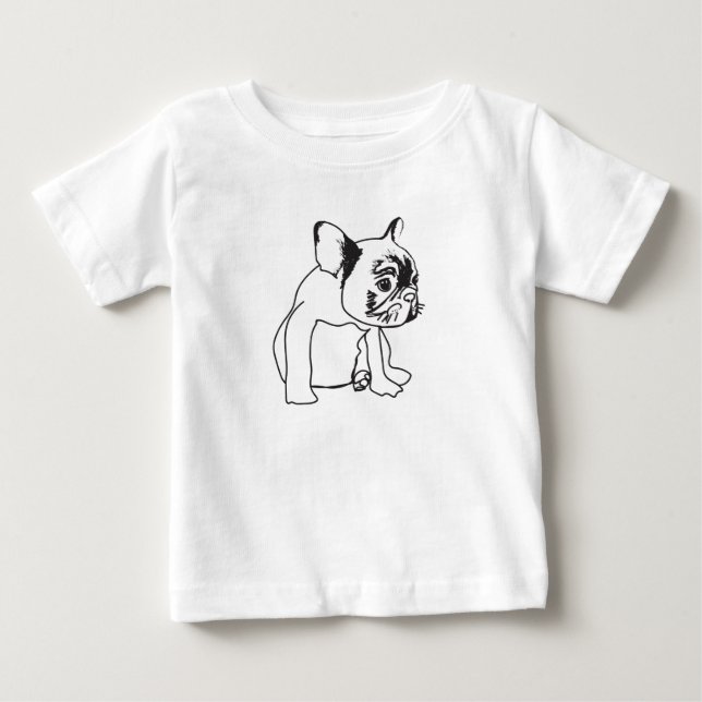 Cachorro de Bulldog francés dibujando camiseta fin (Anverso)