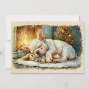 Cachorro de Bulldog Francés Durmiendo Navidad