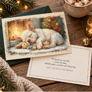 Cachorro de Bulldog Francés Durmiendo Navidad