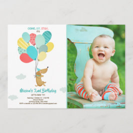 Cachorro de cachorro Invitación al cumpleaños Glob