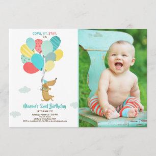 Cachorro de cachorro Invitación al cumpleaños Glob