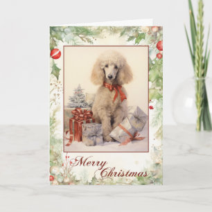 Cachorro de Caniche Victoriano de Navidad