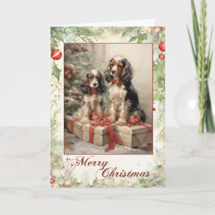Cachorro de Cocker Spaniel Victoriano en Navidad