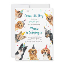 Cachorro de cumpleaños invitación Perro Fiesta de 