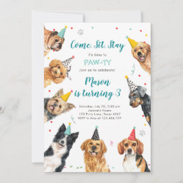Cachorro de cumpleaños invitación Perro Fiesta de 