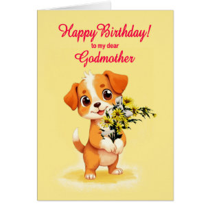 Cachorro de cumpleaños y flores