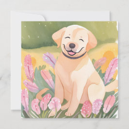 Cachorro de Golden Retriever | Tarjeta Pintada a l