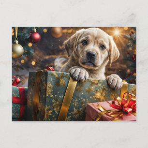 Cachorro de Labrador Amarillo Navidad