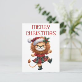 Cachorro de León Bailando - Tarjeta de Navidad