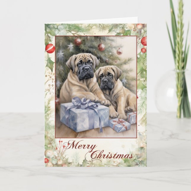Cachorro de Mastín Victoriano en Navidad (Anverso)